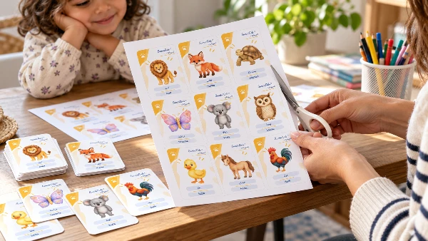 Couverture : Comment imprimer des flashcards à la maison : A4, US Letter, format 63×88 mm et découpe propre