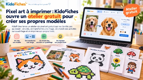 Couverture : Pixel art à imprimer : KidoFiches ouvre un atelier gratuit pour créer ses propres modèles