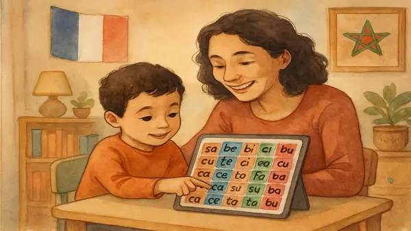 Couverture : Tableau de syllabes interactif CP : comment l'utiliser à la maison
