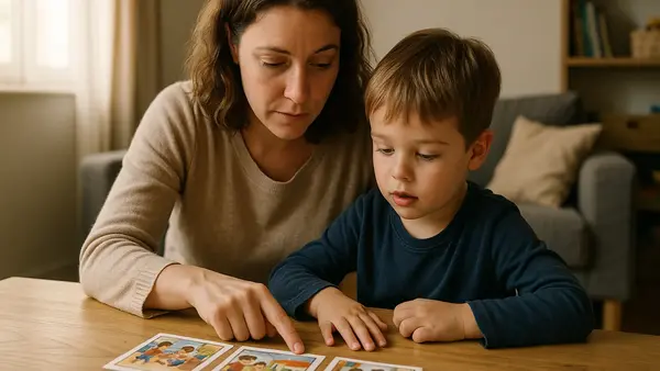 Couverture : Raconter une histoire à partir d’images : comment aider son enfant en maternelle
