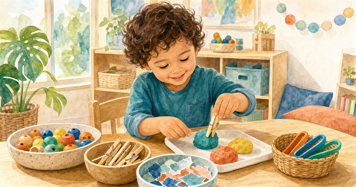Couverture de l’article Motricité fine maternelle : 15 activités maison qui préparent la main à écrire
