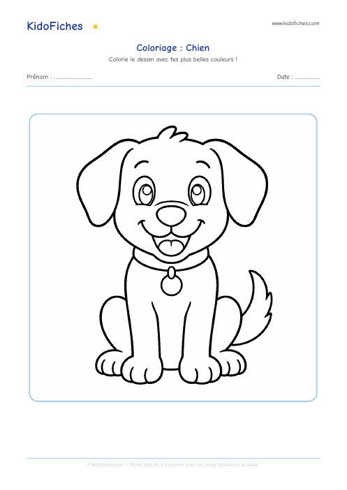 Coloriage Chien — aperçu de la fiche