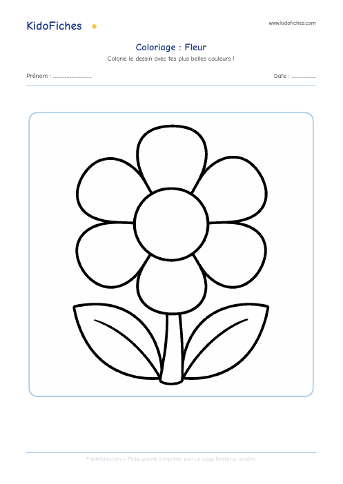 Coloriage Fleur — aperçu de la fiche