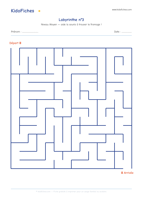 Labyrinthe n°3 (Moyen) — aperçu de la fiche