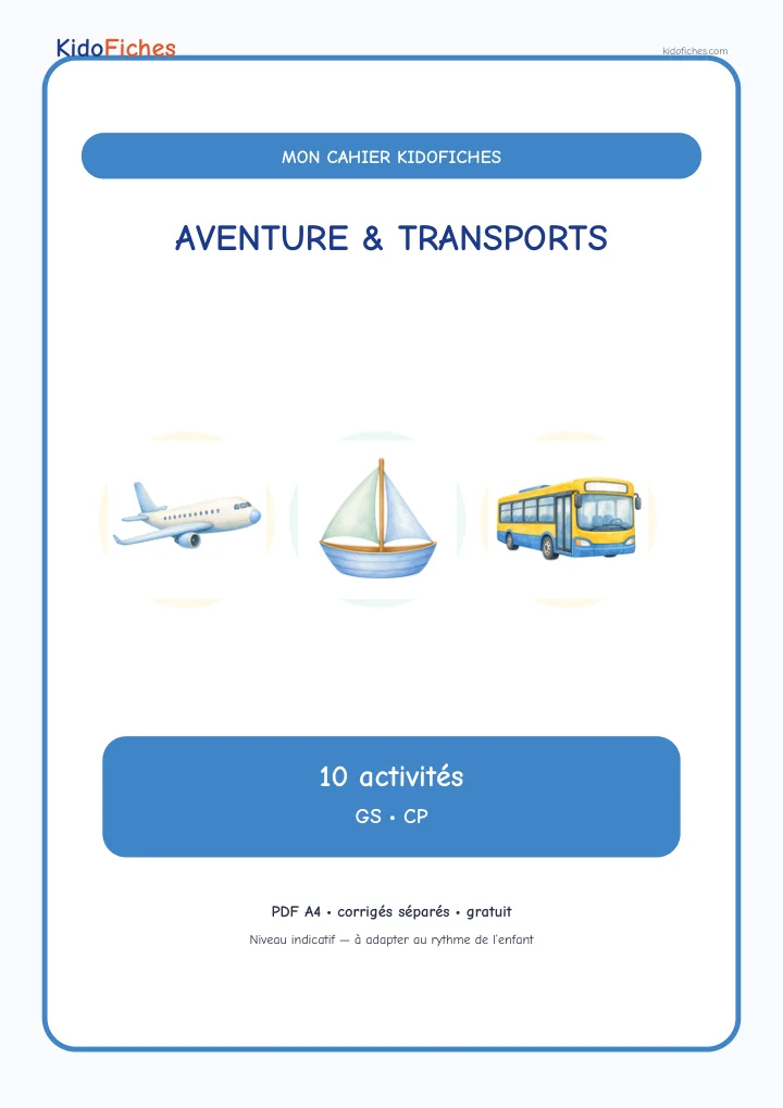 Couverture du Cahier aventure et transports