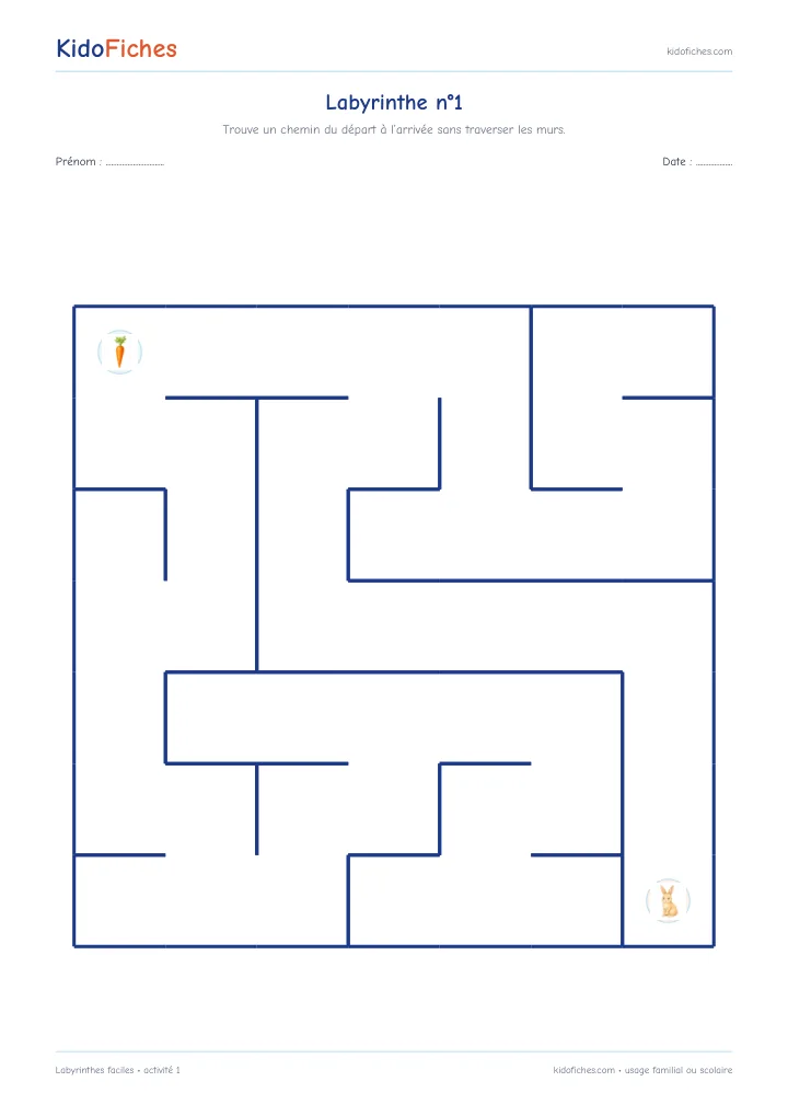 Activité 1 — Labyrinthes faciles