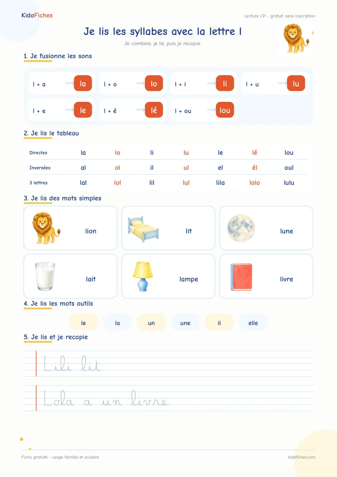 Aperçu : Je lis les syllabes avec l