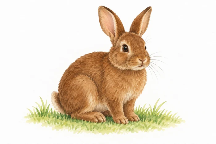 Un lapin brun.