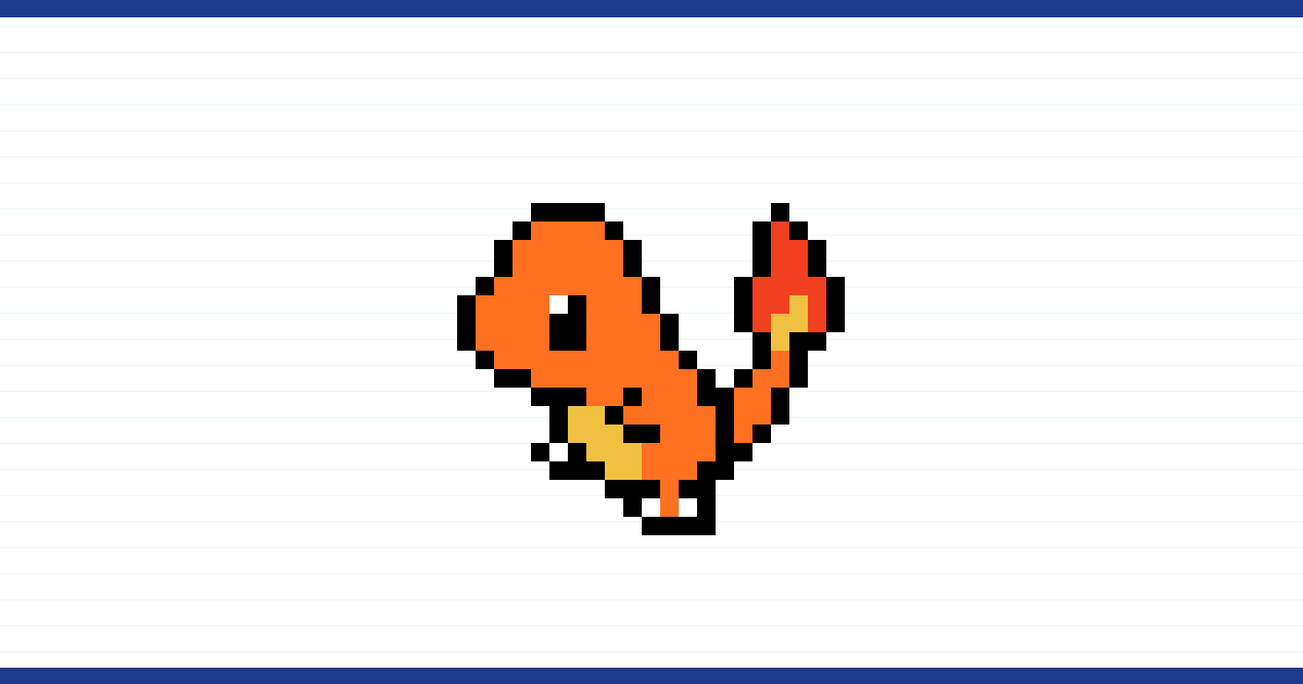 Salamèche en Pixel Art à imprimer — Pixel Art gratuit | KidoFiches